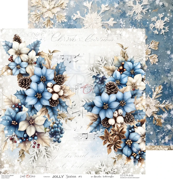 Zestaw papierów do scrapbookingu 30x30 Jolly Season CC-C79-JS-00 Craft O'Clock