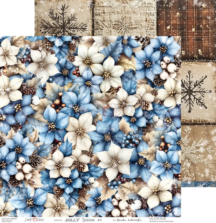 Zestaw papierów do scrapbookingu 30x30 Jolly Season CC-C79-JS-00 Craft O'Clock