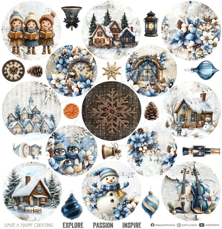 Zestaw papierów do scrapbookingu 30x30 Jolly Season CC-C79-JS-00 Craft O'Clock