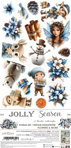 Zestaw dodatków 15x30 Jolly Season Flowers &amp; More CC-C79-JS-11 Craft O'Clock