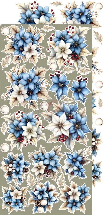 Zestaw dodatków 15x30 Jolly Season Flowers &amp; More CC-C79-JS-11 Craft O'Clock