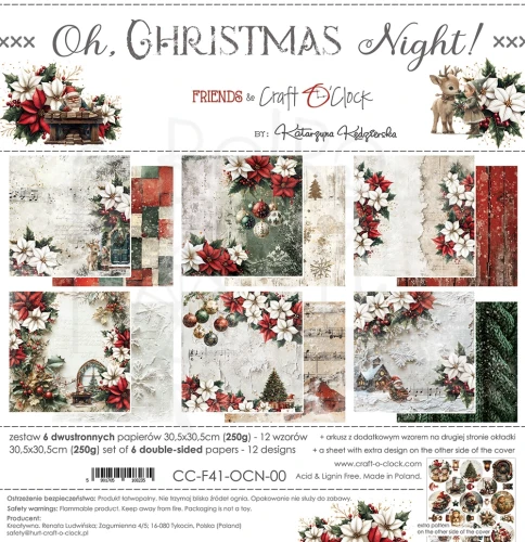 Zestaw papierów do scrapbookingu 30x30 Oh, Christmas Night CC-F41-OCN-00 Craft O'Clock
