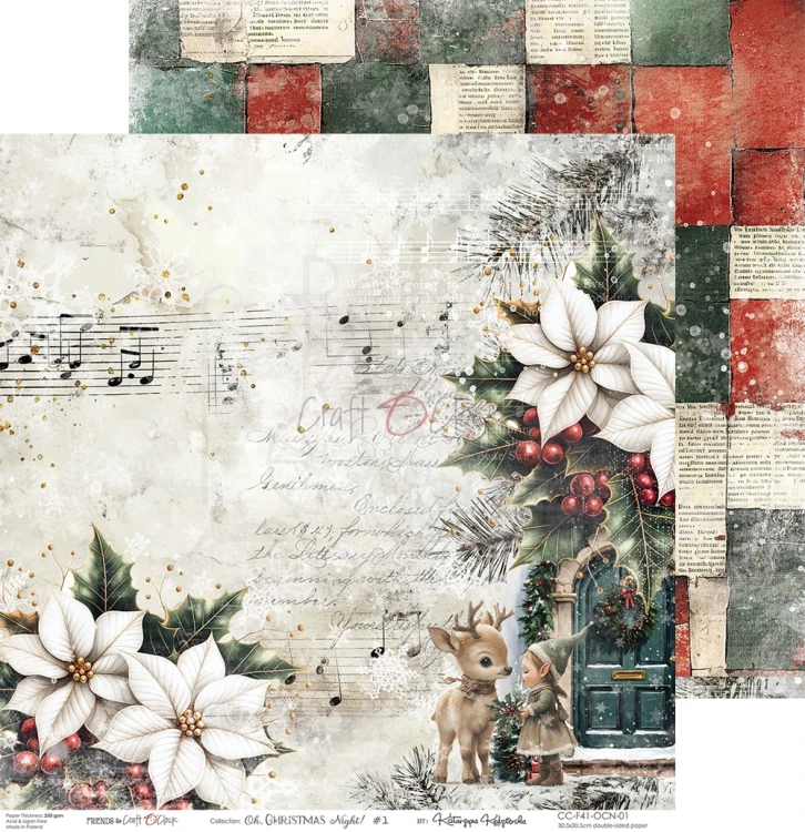 Zestaw papierów do scrapbookingu 30x30 Oh, Christmas Night CC-F41-OCN-00 Craft O'Clock