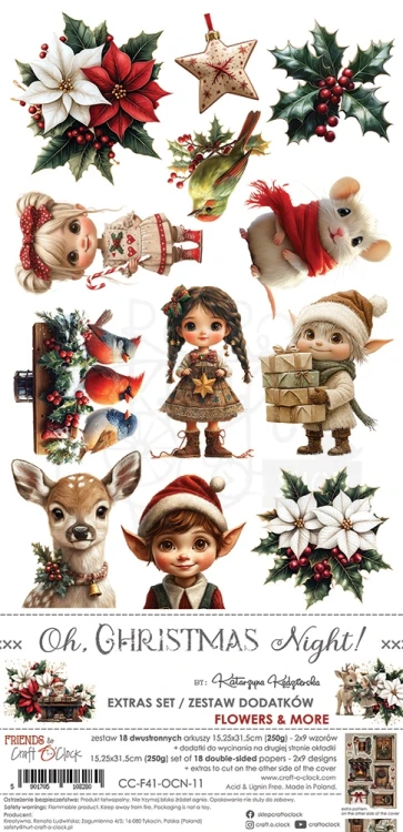 Zestaw dodatków 15x30 Oh, Christmas Night Flowers &amp; More CC-F41-OCN-11 Craft O'Clock