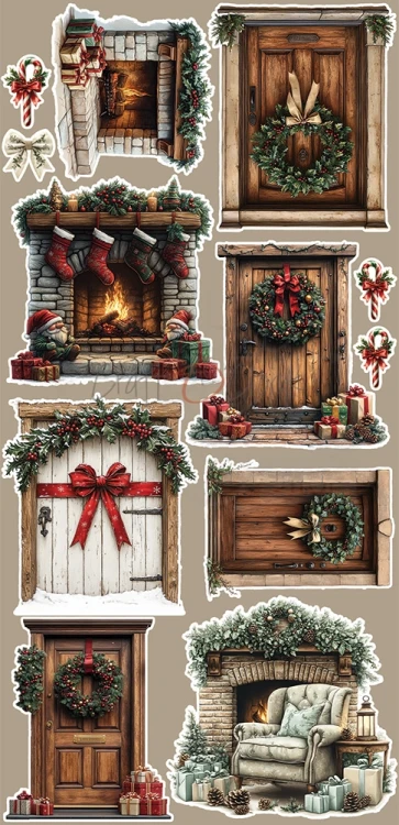 Zestaw dodatków 15x30 Oh, Christmas Night Flowers &amp; More CC-F41-OCN-11 Craft O'Clock