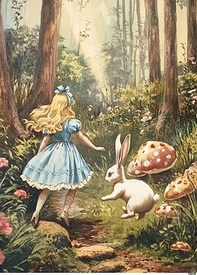 Papier ryżowy do decoupage A5 Alicja w Krainie Czarów i Biały Królik 13016