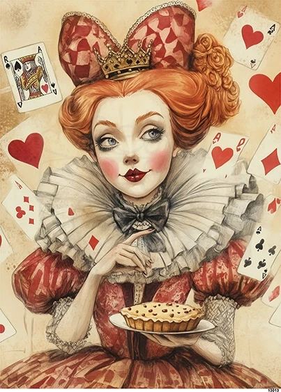 Papier ryżowy do decoupage A5 Królowa Kier - Alicja w Krainie Czarów 13013
