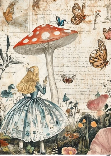 Papier ryżowy do decoupage A5 Alicja w Krainie Czarów 13003