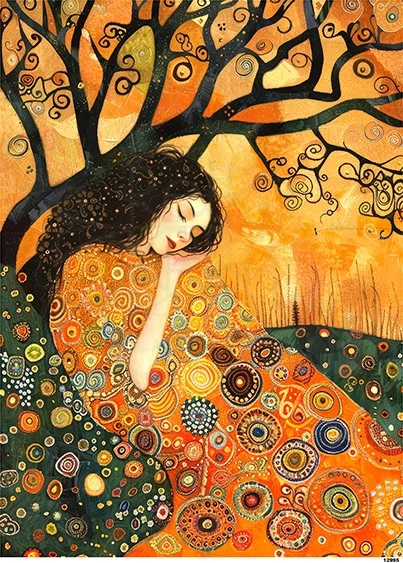 Papier ryżowy do decoupage A5 Kobieta - jak Klimt 12995