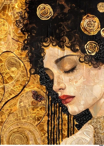 Papier ryżowy do decoupage A5 Kobieta - jak Klimt 12993