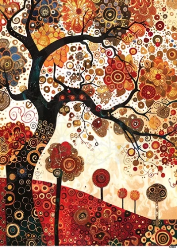 Papier ryżowy do decoupage A5 Drzewo - jak Klimt 12980