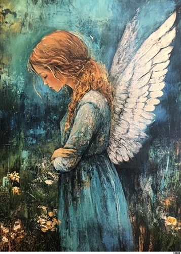 Papier ryżowy do decoupage A5 Anioł dziewczyna 12960