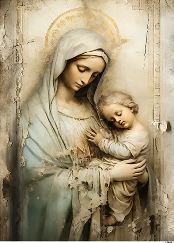 Papier ryżowy do decoupage A5 Madonna z Dzieciątkiem 12806
