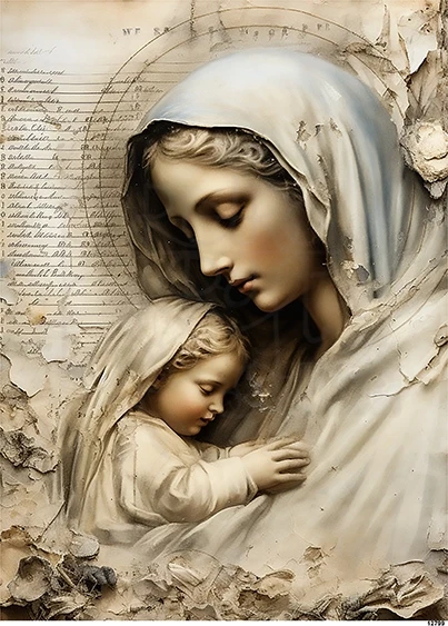 Papier ryżowy do decoupage A5 Madonna z Dzieciątkiem 12799