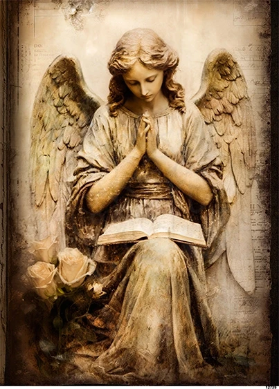 Papier ryżowy do decoupage A5 Anioł z książką 12739