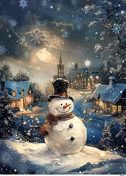Papier ryżowy do decoupage A5 Bałwanek nocą 12217