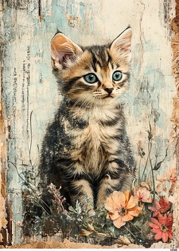 Papier ryżowy do decoupage A5 Kot 12182