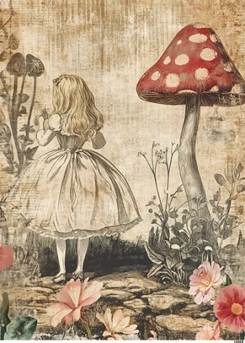 Papier ryżowy do decoupage A4 Alicja w Krainie Czarów 13005