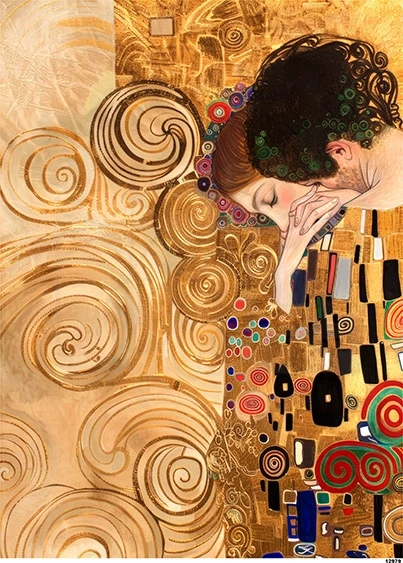 Papier ryżowy do decoupage A4 Kobieta i mężczyzna - jak Klimt 12979