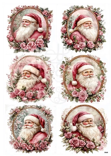 Papier ryżowy do decoupage A4 Mikołaj retro 2646