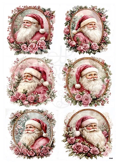 Papier ryżowy do decoupage A4 Mikołaj retro 2646