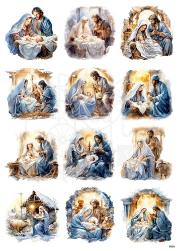 Papier ryżowy do decoupage A4 Boże Narodzenie - Święta Rodzina 1053