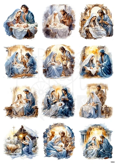 Papier ryżowy do decoupage A4 Boże Narodzenie - Święta Rodzina 1053