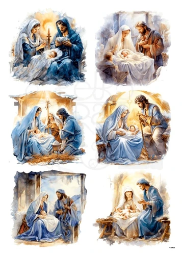 Papier ryżowy do decoupage A4 Boże Narodzenie - Święta Rodzina 1052