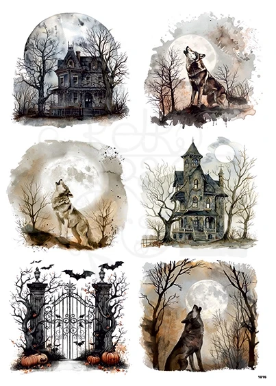 Papier ryżowy do decoupage A4 Halloween 1016