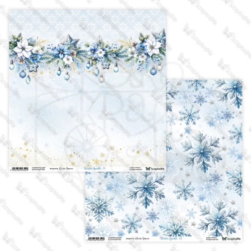 Papier do scrapbookingu 30x30 Winter Sparkle 01/02 - ScrapAndMe