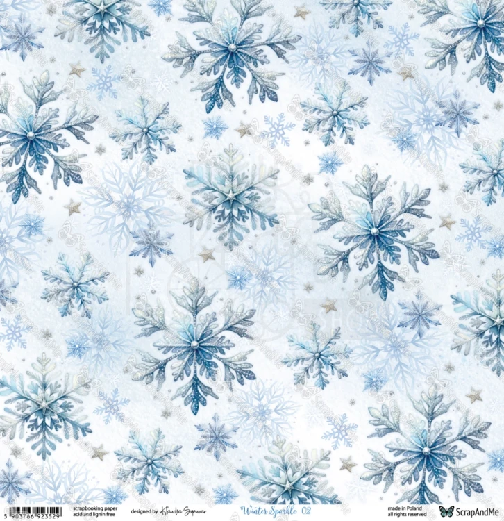Papier do scrapbookingu 30x30 Winter Sparkle 01/02 - ScrapAndMe