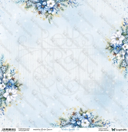 Papier do scrapbookingu 30x30 Winter Sparkle 03/04 - ScrapAndMe