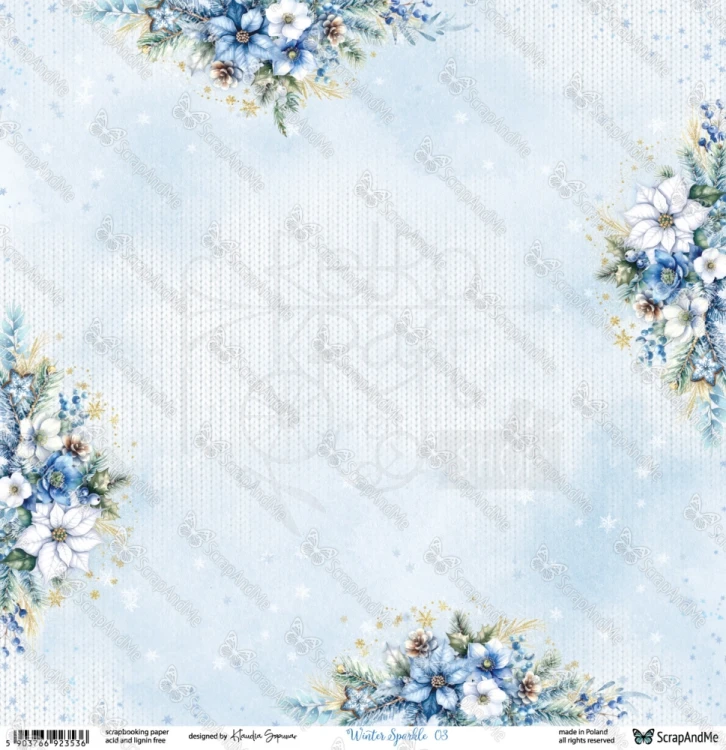 Papier do scrapbookingu 30x30 Winter Sparkle 03/04 - ScrapAndMe