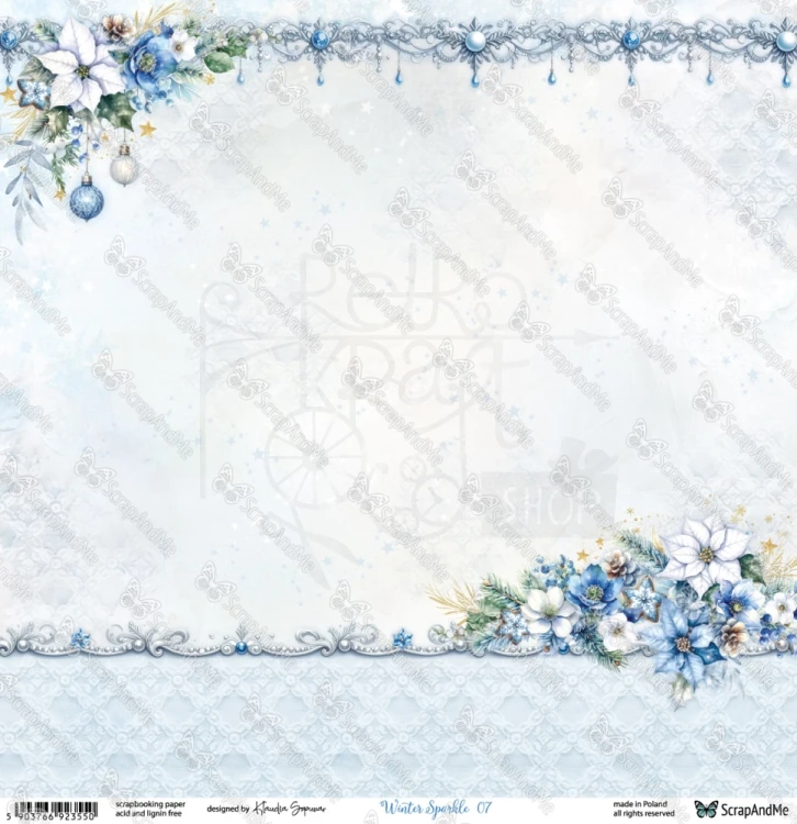 Papier do scrapbookingu 30x30 Winter Sparkle 07/08 - ScrapAndMe