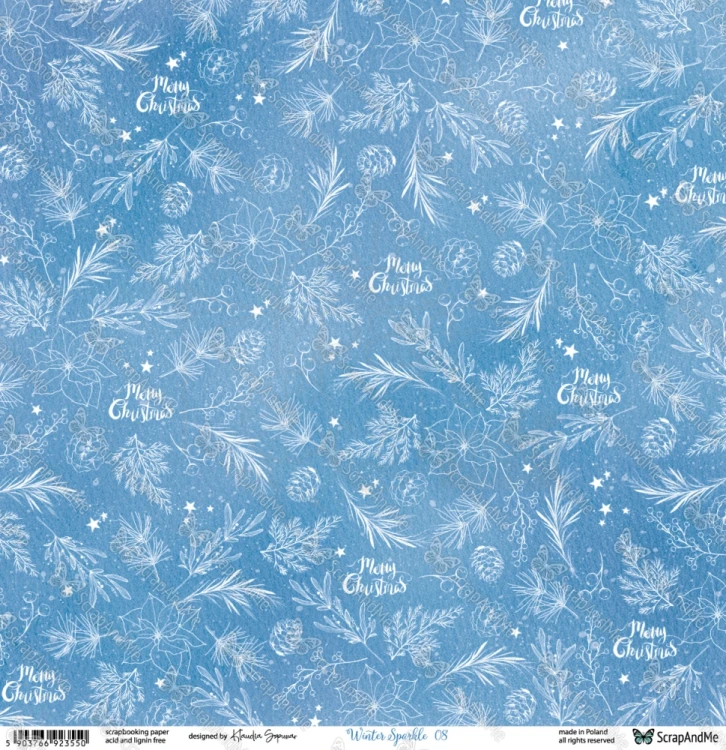 Papier do scrapbookingu 30x30 Winter Sparkle 07/08 - ScrapAndMe