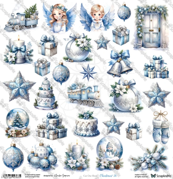 Papier 30x30 elementy do wycięcia Christmas 26 - ScrapAndMe