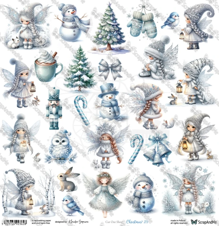 Papier 30x30 elementy do wycięcia Christmas 25 - ScrapAndMe