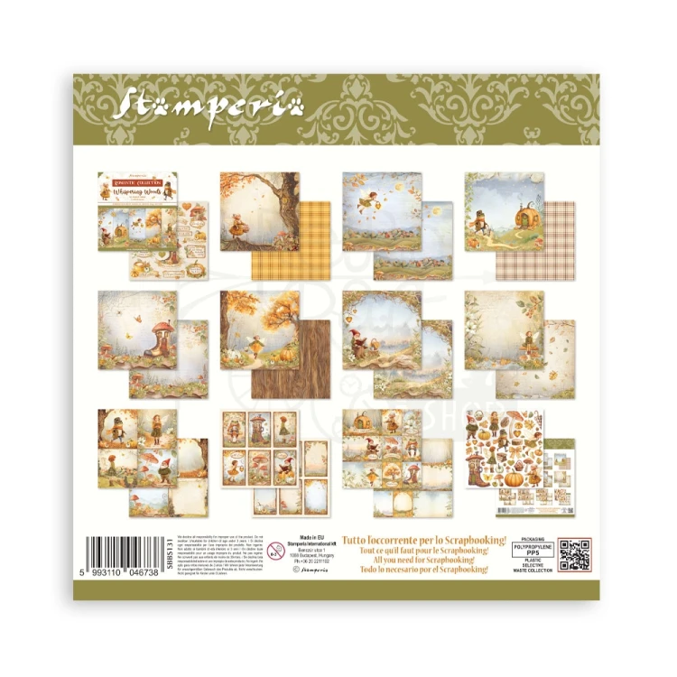 Zestaw papierów do scrapbookingu 20x20 Whispering Woods SBBS131 Stamperia