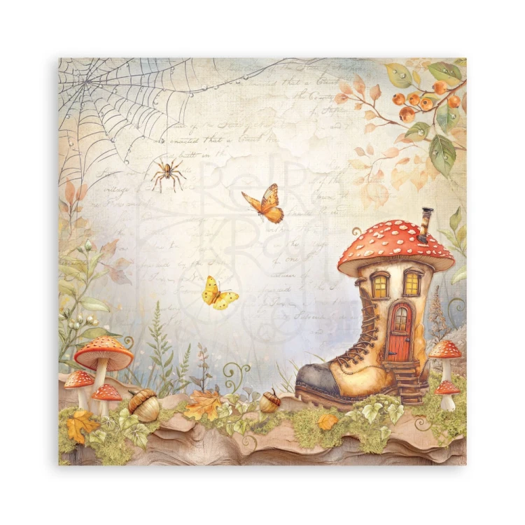 Zestaw papierów jednostronnych do scrapbookingu 20x20 Whispering Woods 22 arkusze SBBSXB17 Stamperia