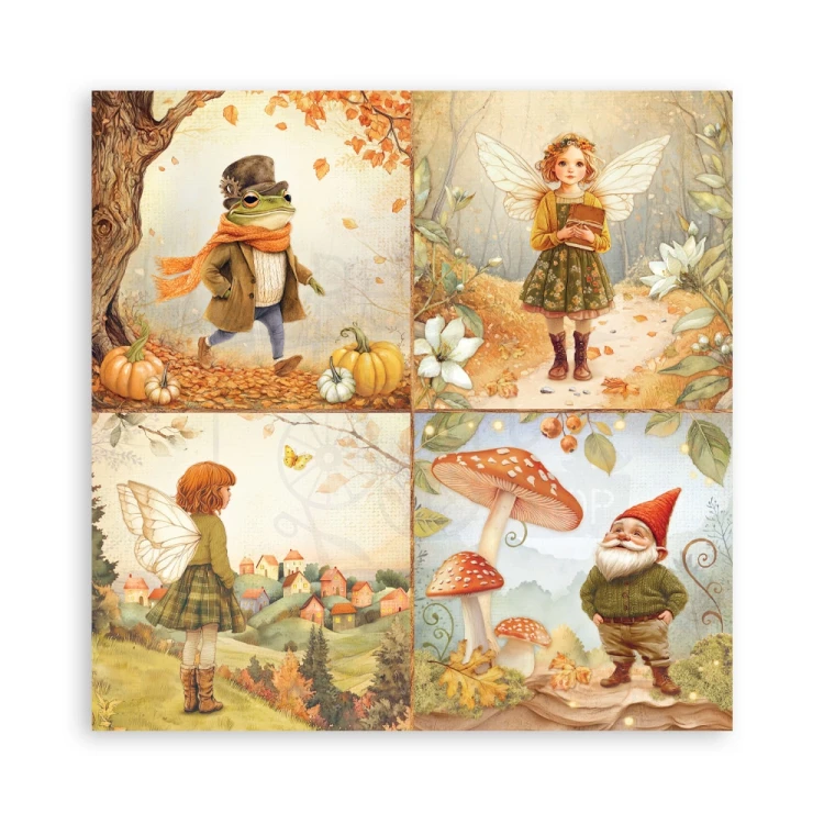 Zestaw papierów jednostronnych do scrapbookingu 20x20 Whispering Woods 22 arkusze SBBSXB17 Stamperia