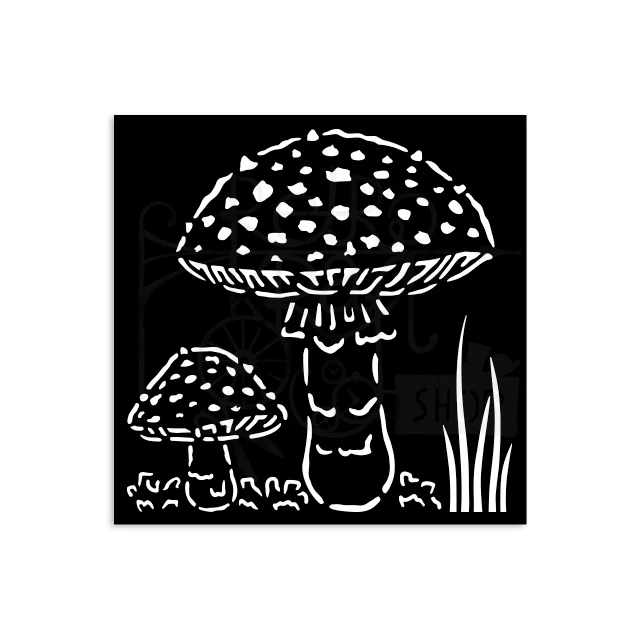 Szablon maska 12x12cm Whispering Woods Grzybki KSTDS59 Stamperia