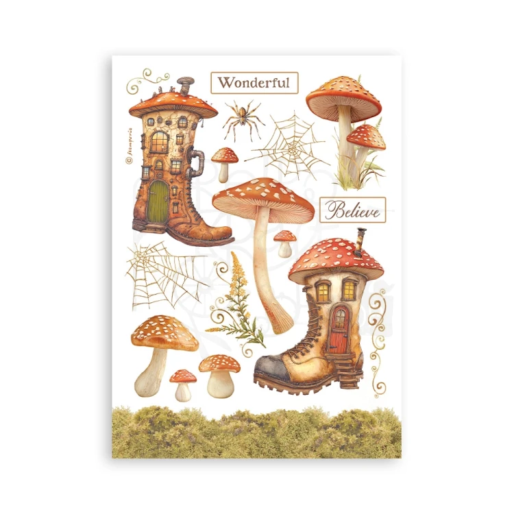Ozdoby papierowe samoprzylepne Ephemera Whispering Woods 36 szt DFLCT68 Stamperia