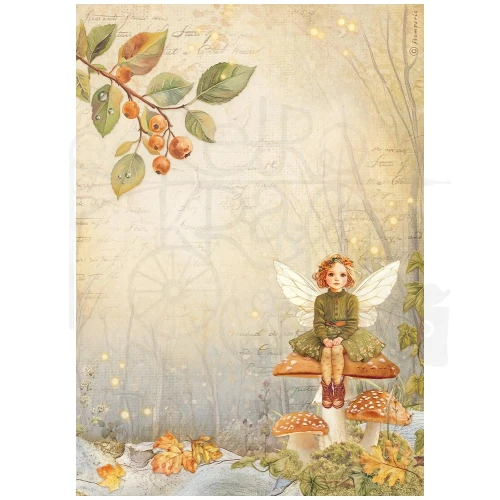 Papier ryżowy do decoupage A4 Whispering Woods Wróżka DFSA41059 Stamperia