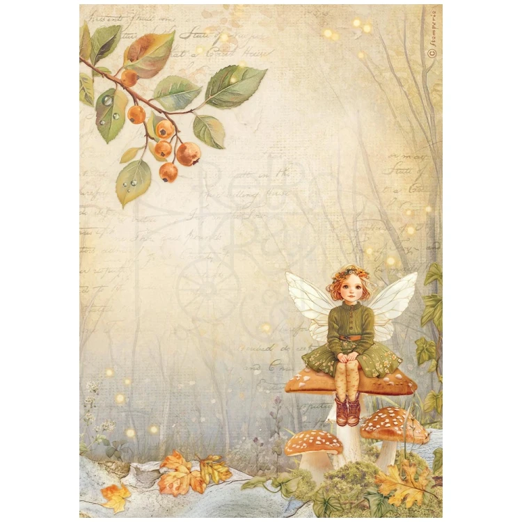 Papier ryżowy do decoupage A4 Whispering Woods Wróżka DFSA41059 Stamperia