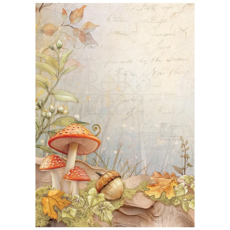 Papier ryżowy A6 Whispering Woods 8szt Tła DFSAK6045 Stamperia