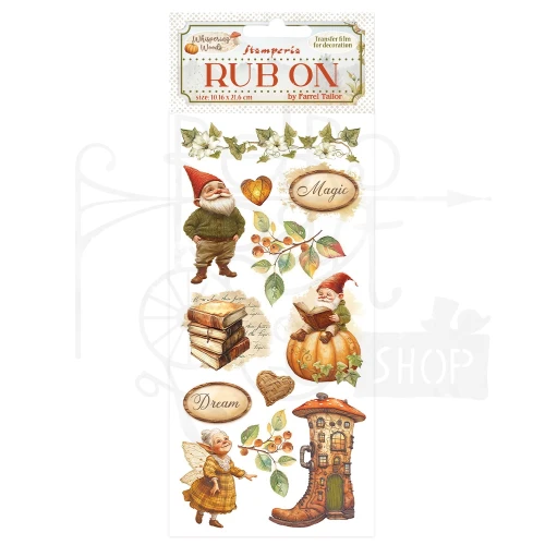 Rub-on transfer 10x21.6cm Whispering Woods Gnom DFLRB186 Stamperia