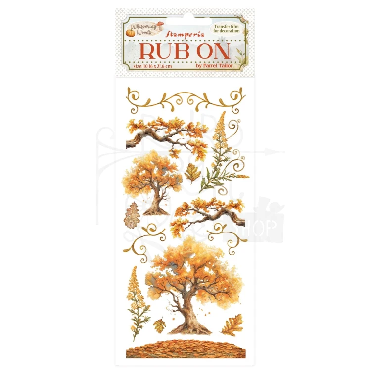 Rub-on transfer 10x21.6cm Whispering Woods Dąb DFLRB188 Stamperia