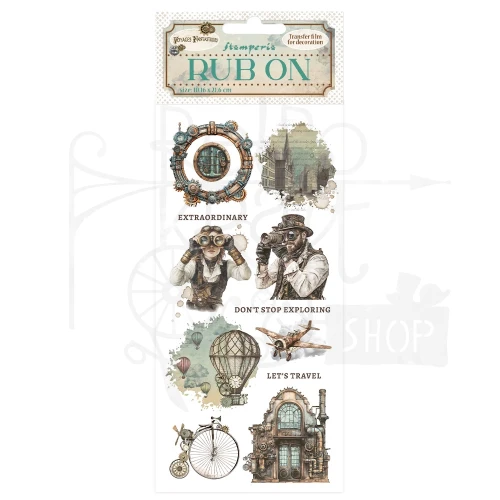 Rub-on transfer 10x21.6cm Voyages Fantastiques Mechanizm DFLRB192 Stamperia