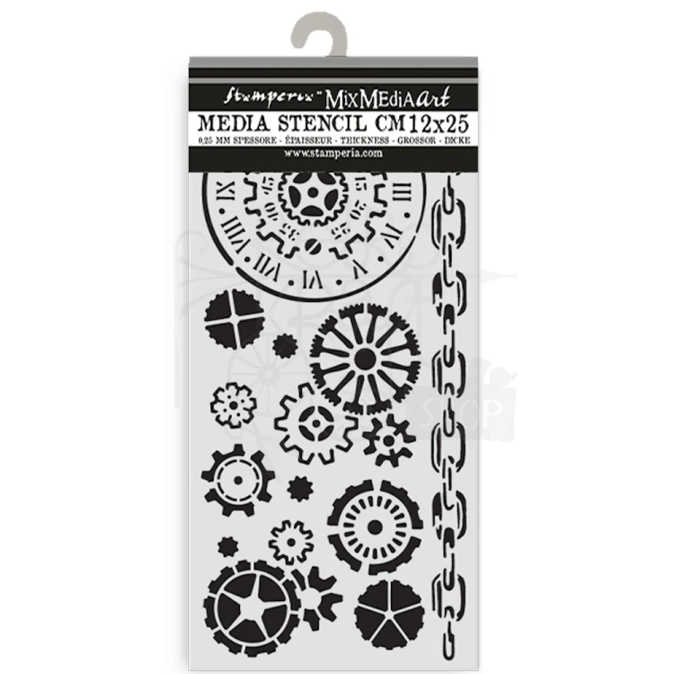 Szablon maska 12x25cm Voyages Fantastiques Mechanizmy KSTDL131 Stamperia
