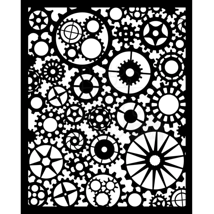 Szablon maska 20x25cm Voyages Fantastiques Zębatki KSTD188 Stamperia